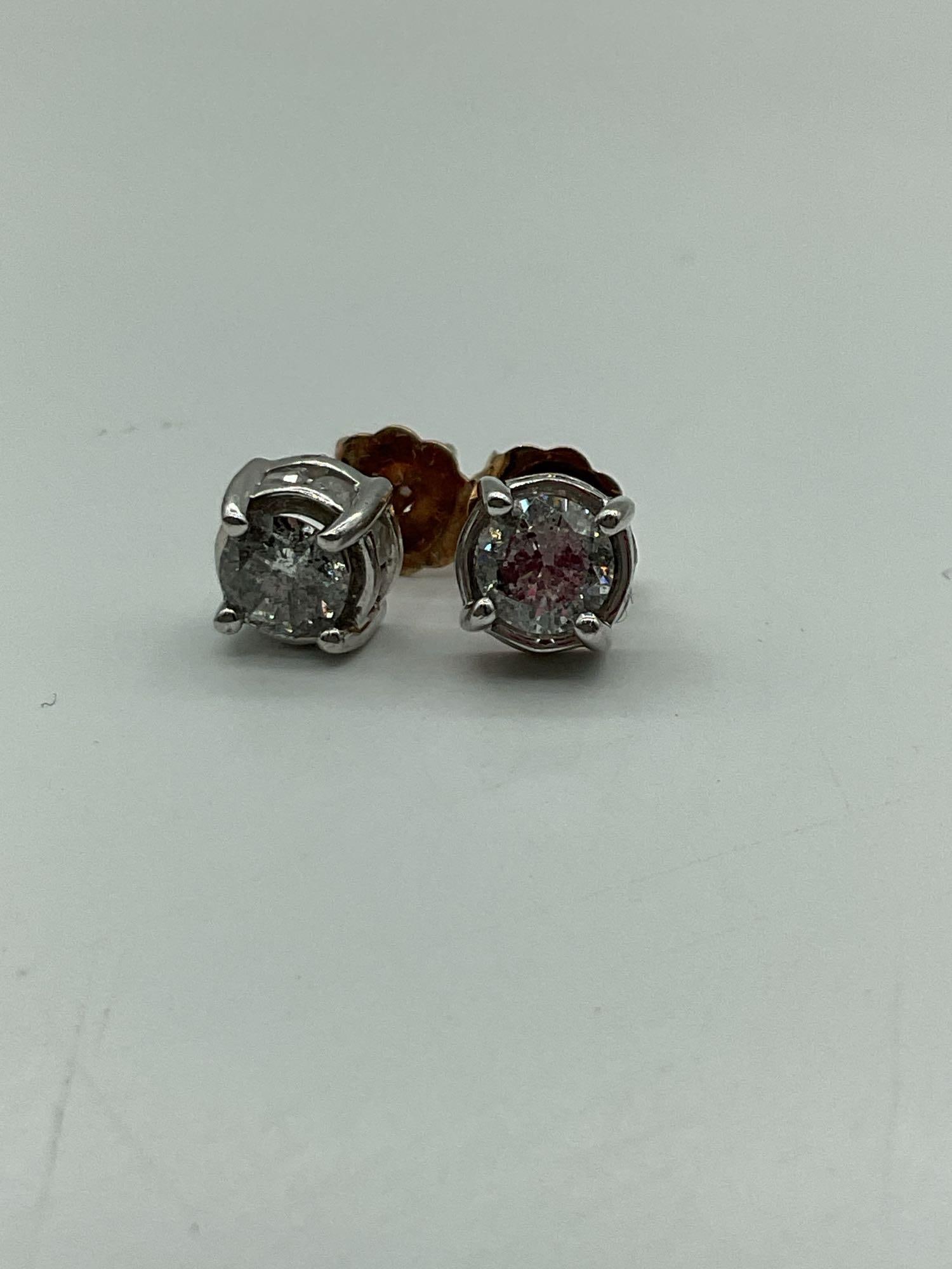 14K Diamond Stud Earrings (1 of 3)