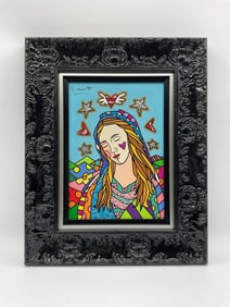 "Holiness" by Romero Britto (Brazil, b.1963) Mixed Media