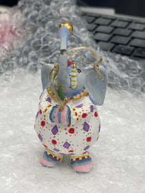 Title: Eleanor Elephant Mini Ornament by Patience Brewster for MacKenzie-Childs