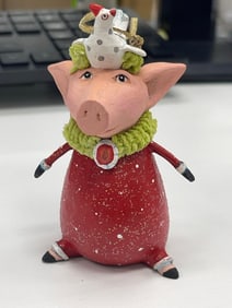 Mini Pig with Hen Ornament by Patience Brewster for MacKenzie-Childs