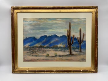 Southwestern desert landscape by Edith Hamlin (American, 1902-1992) Watercolor