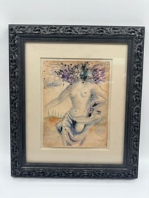 Semi Nude Angel With Cranial Drawer by Salvador Dali (Spain, 1904-1989) Mixed Media