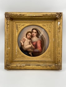 Madonna and Child After Raphael KPM German Porcelain Plaque