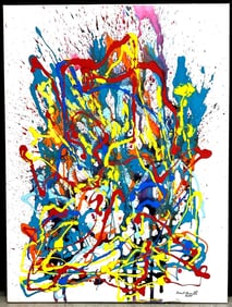 Abstract Drip Painting by Benoît Menasche, 2020