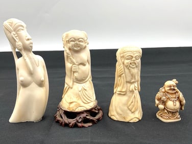 Group of Four Carved Figurines