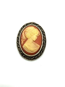 Vintage Cameo Brooch with Woman’s Profile