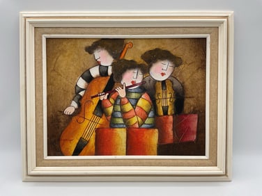 Trio of Musicians by Roybal Oil on Canvas