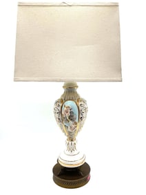 Vintage Capodimonte Porcelain Table Lamp with Cherubs