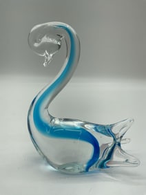Murano Style Glass Swan Figurine