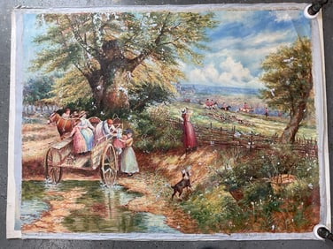 Country Outing and the Hunt Oil on Canvas