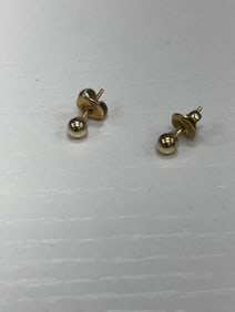 Classic Gold Tone Ball Stud Earrings