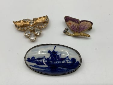 Collection of Three Vintage Brooches