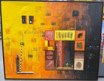 Abstract mixed-media painting