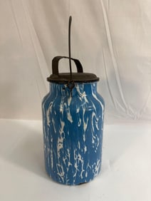 Antique Milk Can, Blue & White Black Trim - Graniteware Box 2 - Photo 7
