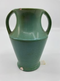 Shawnee Pottery Green Double Handled Vase