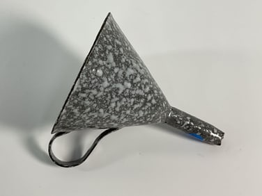 Vintage Gray Graniteware Enamel Funnel