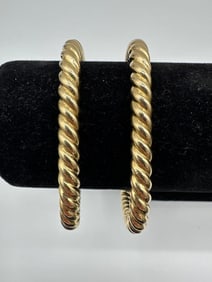 2 Identical 18 KT Bangles