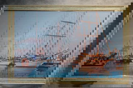 "Marina" by Matthew Popielarz (American) Oil painting