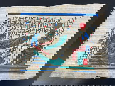 Hand-Painted Egyptian Papyrus Artwork