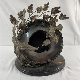Amethyst Geode Birds Nest Statue