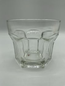 Heavy Clear Glass Faceted Whiskey Tumbler