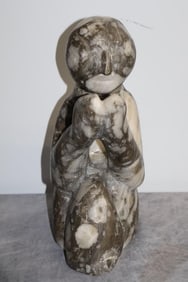 Stone (possibly serpentine) Carving Of Praying Man
