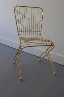 Max Mara Gold Chair: Max mara gold chair. Excellent condition. Dimensions: H:35in L:18in: W16in