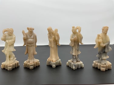 Set of Five Carved Figures