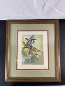 HAND SIGNED Purgatory Canto 8 by Salvador Dali