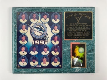 Florida Marlins 1997 World Series Champions Commemorative Plaque.