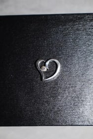 Heart Shaped White Gold and Diamond Pendant