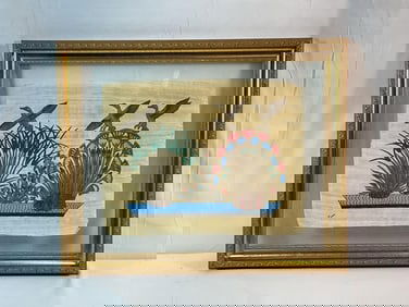 Egyptian Art on Papyrus Flying Geese