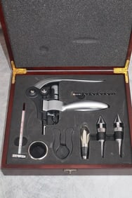 Full Set Wood Bottle Opener & Accessories In Case