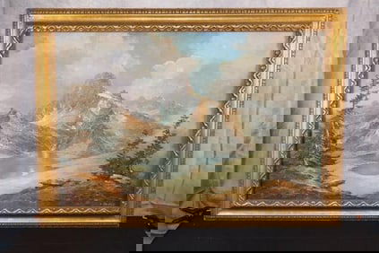 Antique German Oil Painting