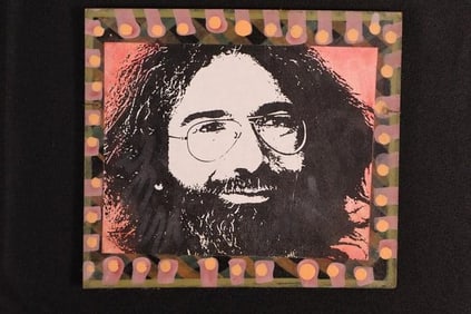 Portrait of Jerry Garcia - Mixed media on board.
