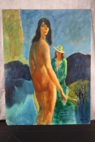 Nude Woman Oil Painting By Loran Wilford(American, B.1893-1972)