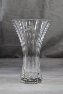 Varga, Hungarian Crystal Vase: Varga, Hungarian crystal Vase Dimensions: H:8in L:4 3/4in W:4 3/4in