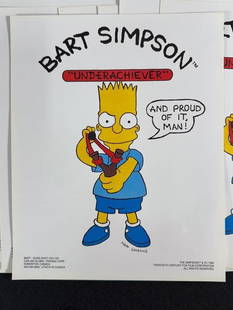 Lot of 10 “Bart Simpson – Underachiever?? Posters (1990): WHOLESALE AUCTION NEXT Auction 4/9