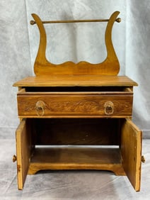 Antique Victorian Washstand with Towel Rack
