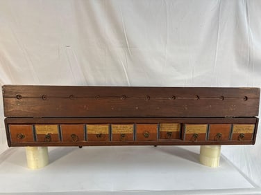 Antique Wooden Law Office Storage Cabinet with Drawers - 1800's-1900's
