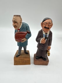 Lawyer Caricature Figurine out of wood (2pc)