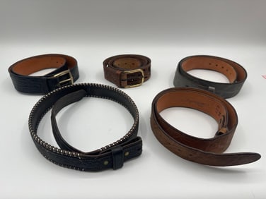 5 Assorted Leather Belts