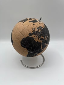 Modern Cork Globe with Printed World Map