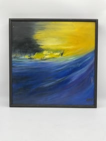 Abstract Oil painting signed JPV