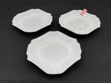 Set of Three White Tyler Florence Chef's Dessert Plates