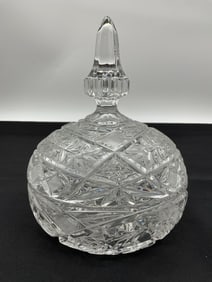 Vintage Cut Glass Covered Candy Dish