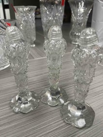 Set of 4 Cut Crystal Salt and Pepper Shakers