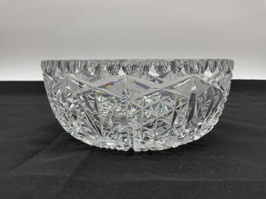 Cut Crystal Bowl with Geometric Star Pattern
