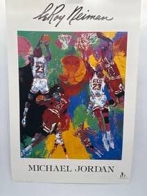 Michael Jordan Leroy Neiman 1991 Art Print Chicago Bulls Basketball Poster