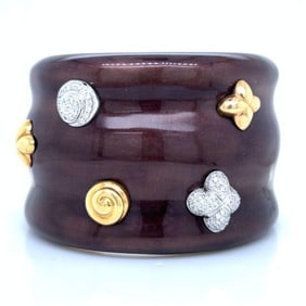 LA NOUVELLE BAGUE 18K Yellow Gold Diamond Cuff Bracelet